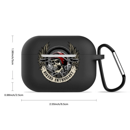 Custom Skull Design AirPods Pro Case - Durable Protective Earbuds Cover with Keychain Clip for Personalized Style