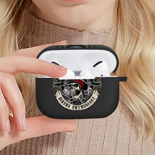 Custom Skull Design AirPods Pro Case - Durable Protective Earbuds Cover with Keychain Clip for Personalized Style