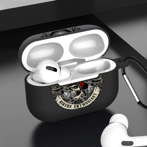 Custom Skull Design AirPods Pro Case - Durable Protective Earbuds Cover with Keychain Clip for Personalized Style