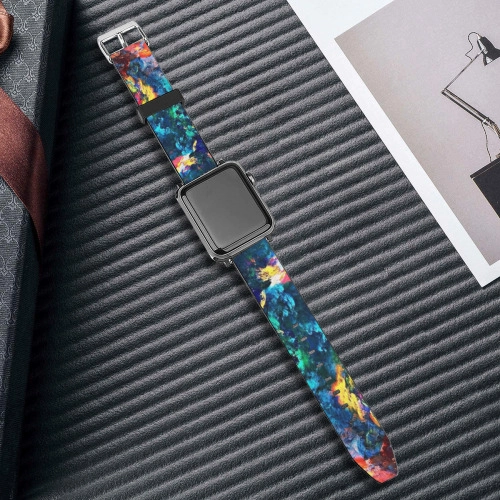 Chic Personalized Designer Apple iWatch Band with Vibrant Abstract Pattern – Durable, Fashionable / Compatible with Series 1-7