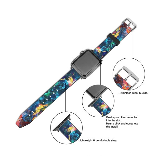 Chic Personalized Designer Apple iWatch Band with Vibrant Abstract Pattern – Durable, Fashionable / Compatible with Series 1-7