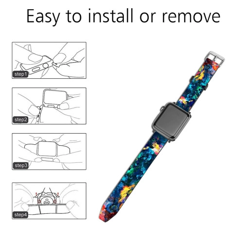 Vibrant Abstract Art Silicone Strap for Apple Watch – Fashionable Accessory for Men