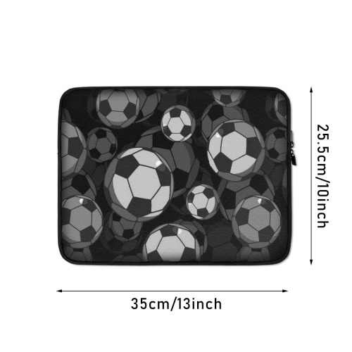 Soccer-Themed Laptop Sleeve – Plush Protective Case with Football Pattern – Personalized Tech Gear for Sport Lovers