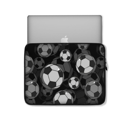 Soccer-Themed Laptop Sleeve – Plush Protective Case with Football Pattern – Personalized Tech Gear for Sport Lovers