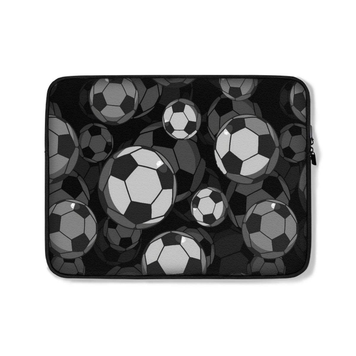 Soccer-Themed Laptop Sleeve – Plush Protective Case with Football Pattern – Personalized Tech Gear for Sport Lovers