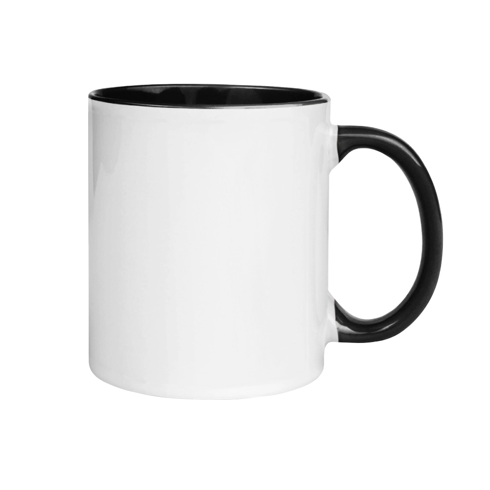 Customizable Two-Tone Ceramic Mug - Personalized White and Black Coffee Cup for Unique Gift Ideas