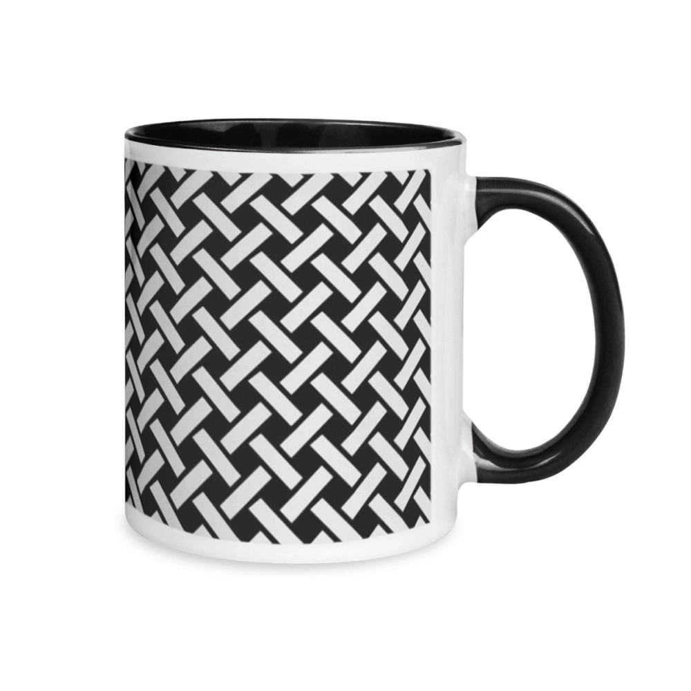 Customizable Two-Tone Ceramic Mug - Personalized White and Black Coffee Cup for Unique Gift Ideas