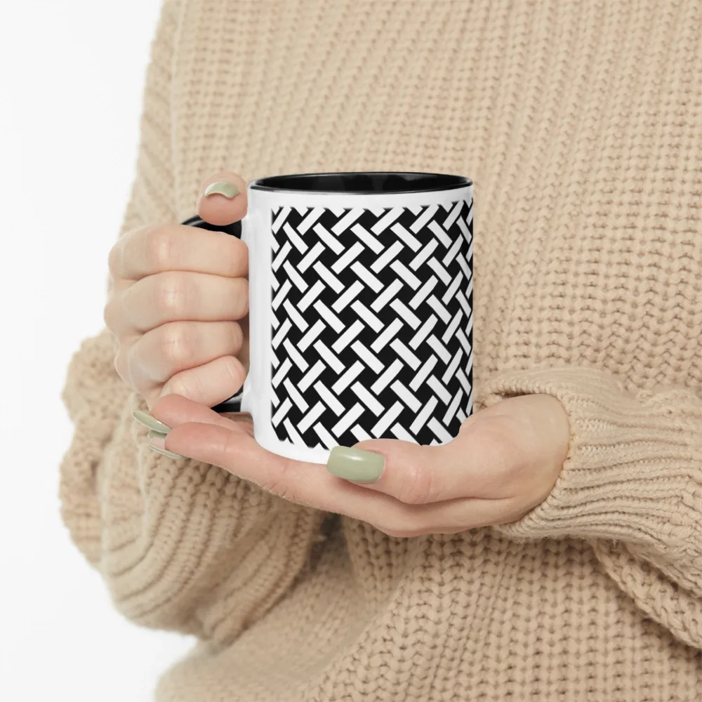 Customizable Two-Tone Ceramic Mug - Personalized White and Black Coffee Cup for Unique Gift Ideas