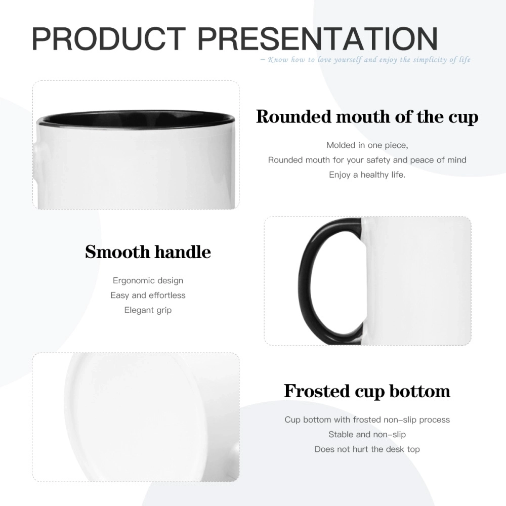 Customizable Two-Tone Ceramic Mug - Personalized White and Black Coffee Cup for Unique Gift Ideas