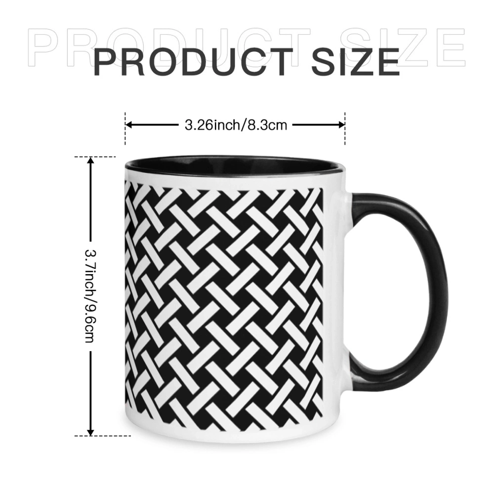 Customizable Two-Tone Ceramic Mug - Personalized White and Black Coffee Cup for Unique Gift Ideas