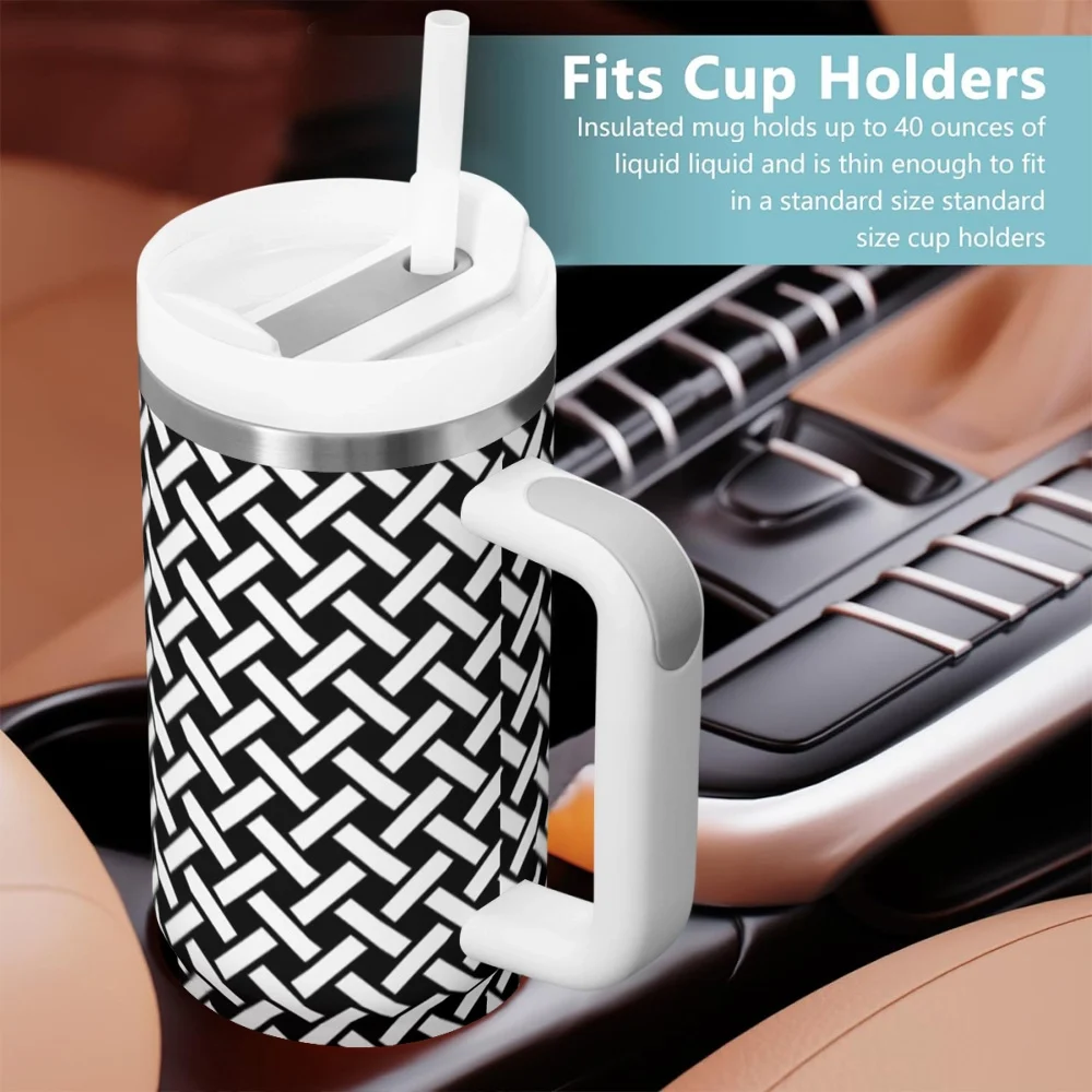 40oz Customizable Large Handle Travel Mug – Durable Insulated Car Tumbler for Hot and Cold Beverages