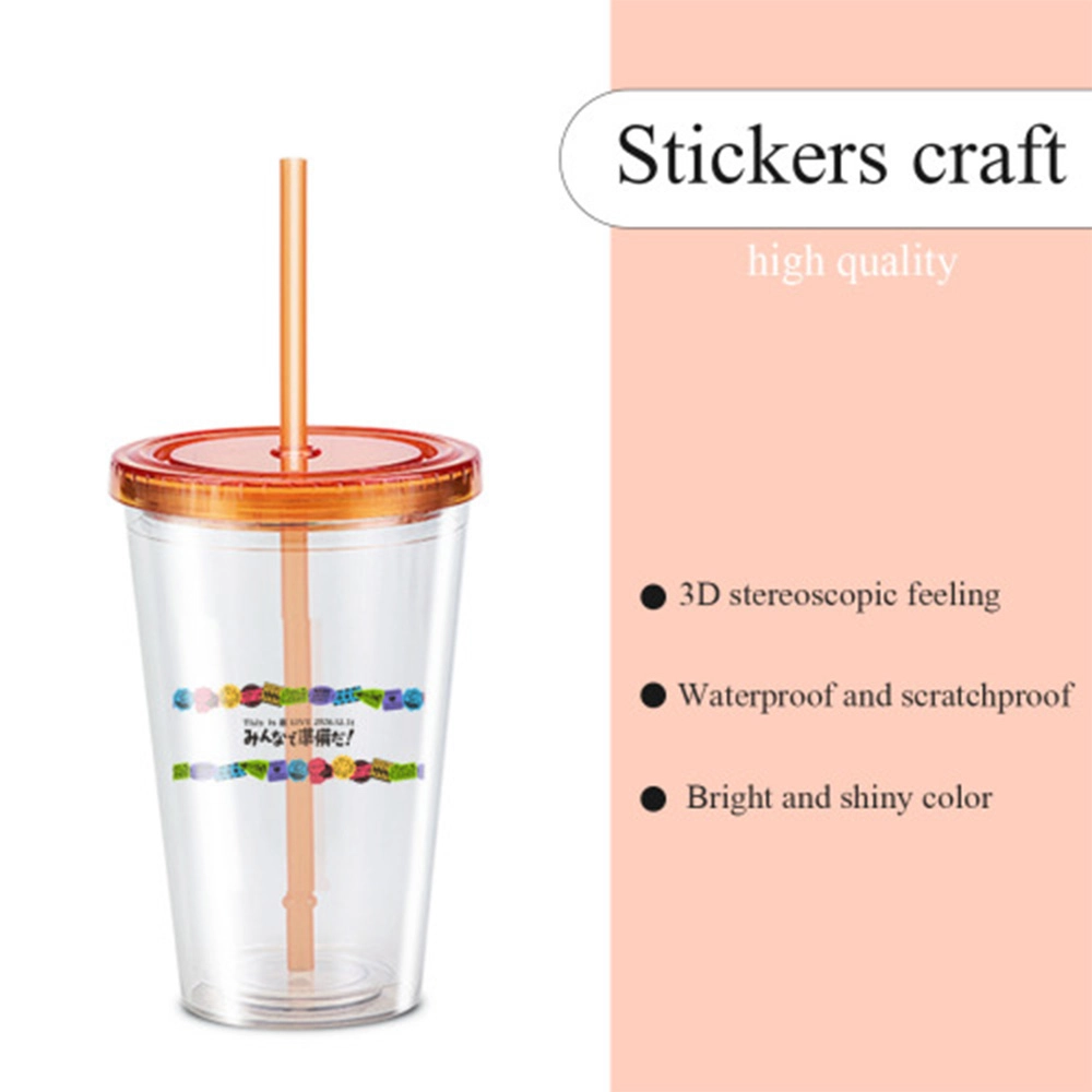 Personalized Double-Wall Acrylic Tumbler with Crystal Decal Design - Customizable Insulated Drinkware for On-the-Go Lifestyle