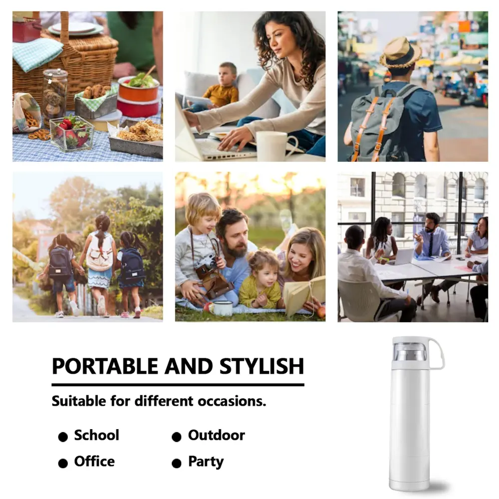 Customizable Insulated Stainless Steel Water Bottle - 17oz (500ml) - Sleek Design, Portable with Secure Lid for Hot and Cold Beverages