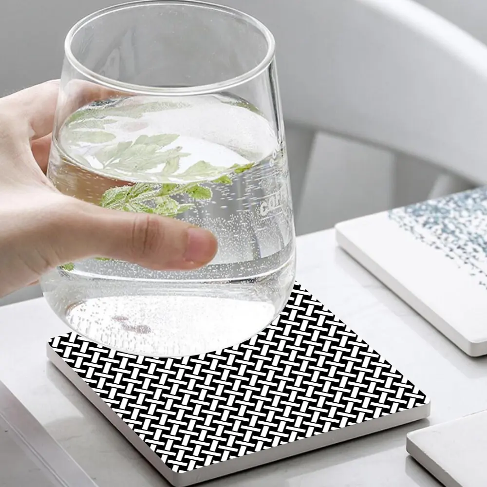 Customizable Square Coasters Set of 2 - Durable / Personalized Drink Mats for Home and Office