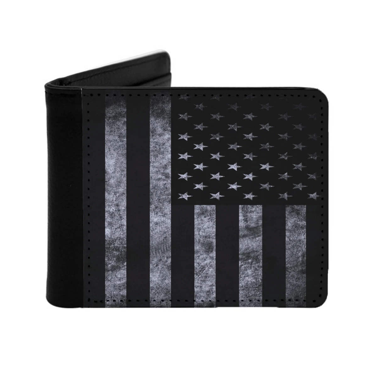 Customizable Men's Bi-Fold Wallet with Sleek Black Trim - Durable, Personalized Design with Ample Storage