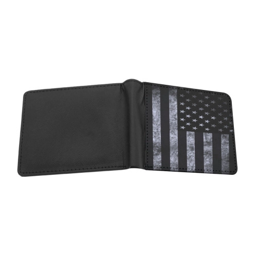 Customizable Men's Bi-Fold Wallet with Sleek Black Trim - Durable, Personalized Design with Ample Storage