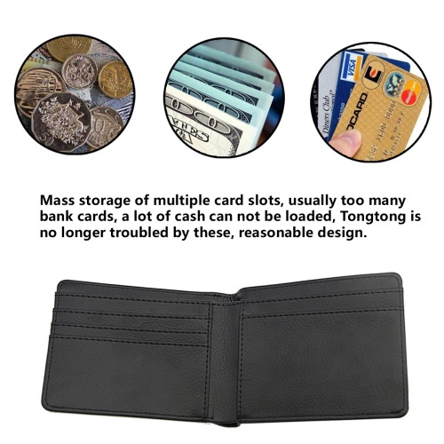 Customizable Men's Bi-Fold Wallet with Sleek Black Trim - Durable, Personalized Design with Ample Storage