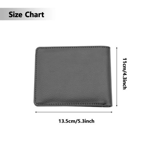 Customizable Men's Bi-Fold Wallet with Sleek Black Trim - Durable, Personalized Design with Ample Storage