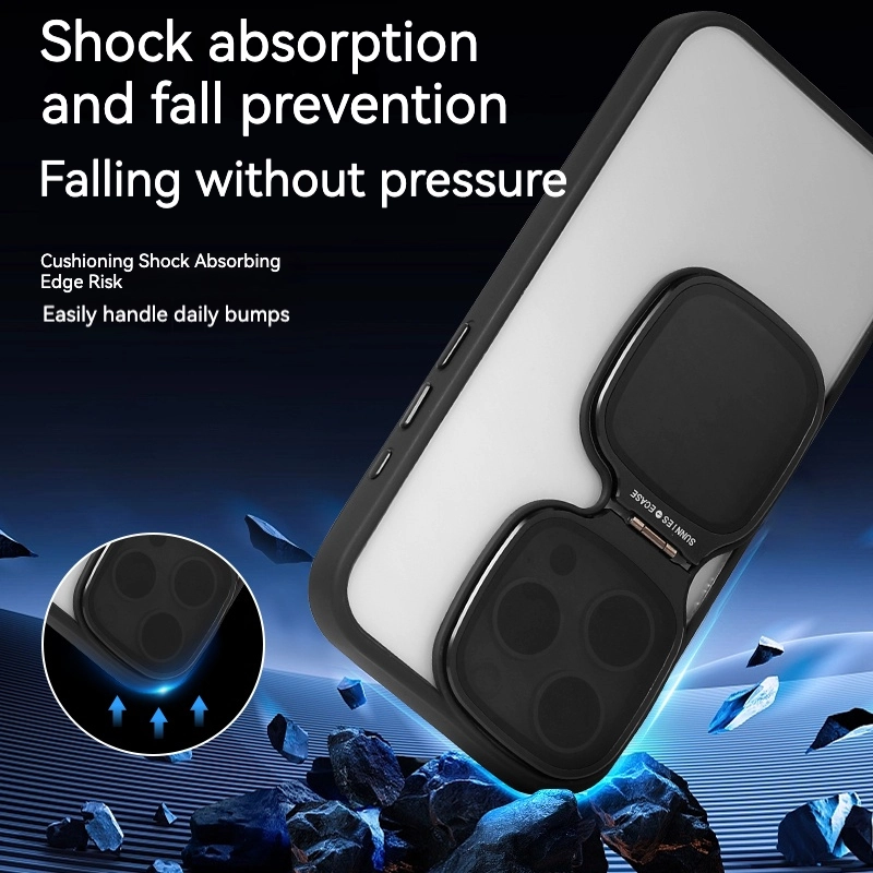 Versatile Fit for iPhone 15/14/13/12 Pro Max - Durable, Dust-Proof, and Anti-Drop Design - Premium Shockproof Silicone iPhone Case with Protective Lens Cover and Built-in Stand