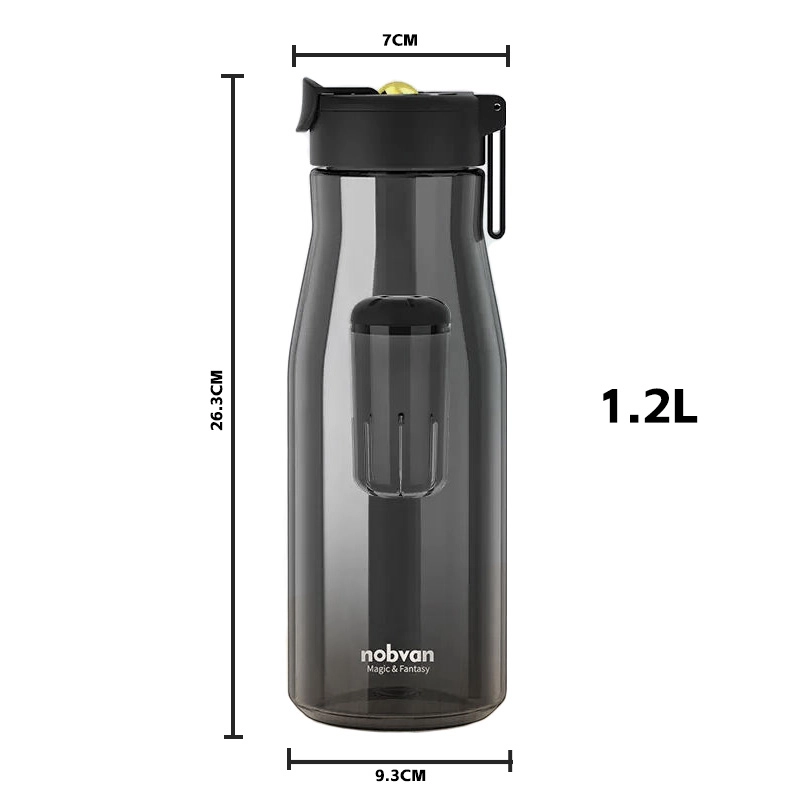 Magnetic Infusion Sports Water Bottle with Gravity Ball - Tritan Plastic, Large Capacity, Innovative Tea Separation Design