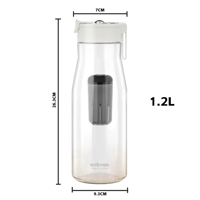 Magnetic Infusion Sports Water Bottle with Gravity Ball - Tritan Plastic, Large Capacity, Innovative Tea Separation Design