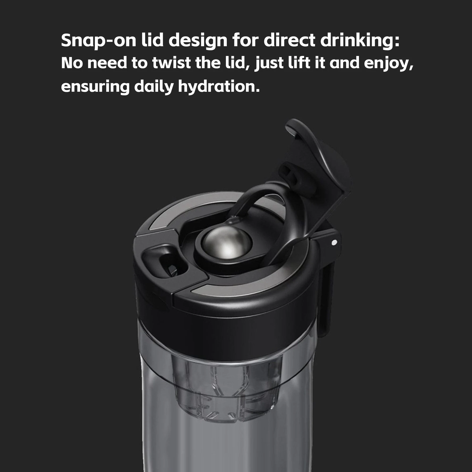 Magnetic Infusion Sports Water Bottle with Gravity Ball - Tritan Plastic, Large Capacity, Innovative Tea Separation Design