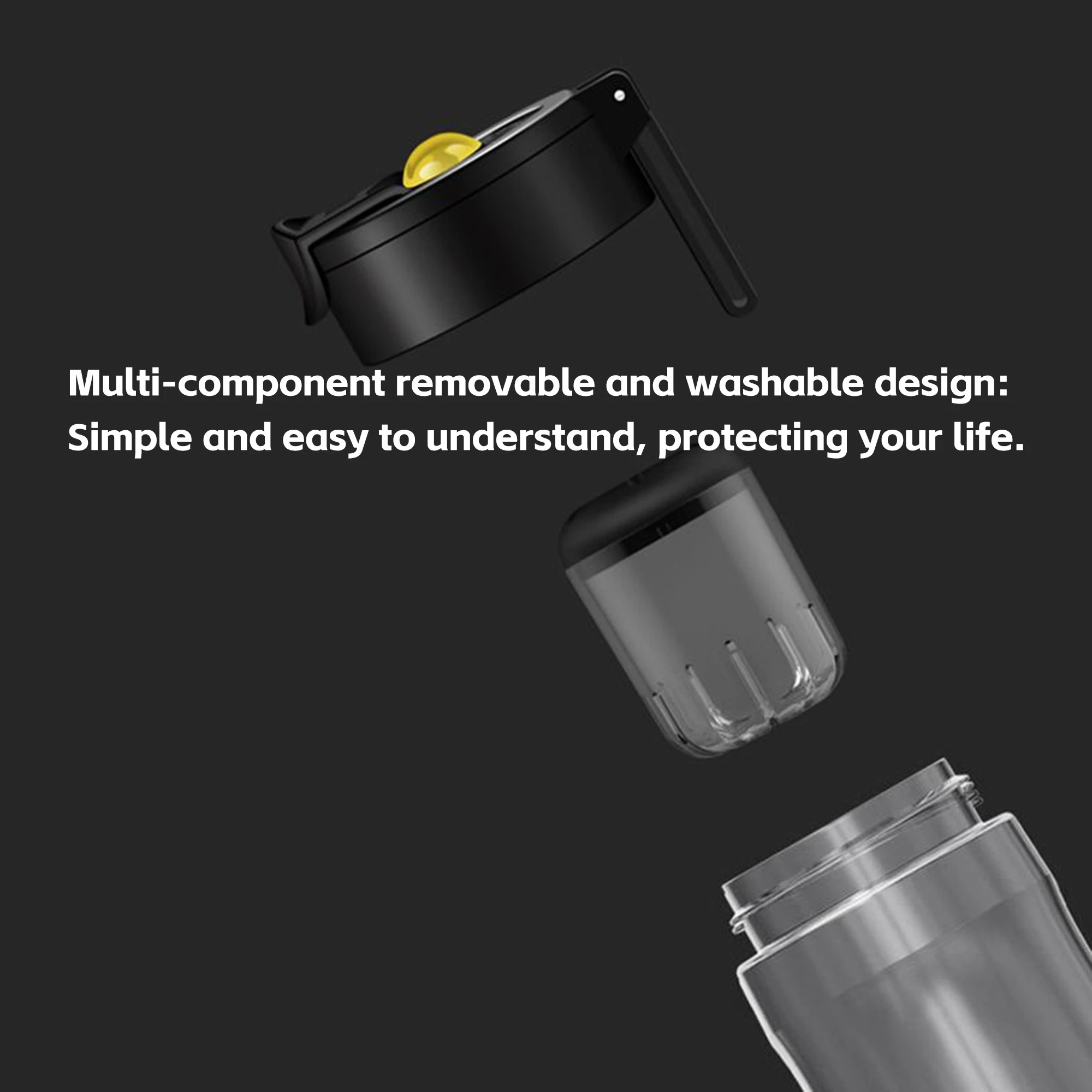 Magnetic Infusion Sports Water Bottle with Gravity Ball - Tritan Plastic, Large Capacity, Innovative Tea Separation Design