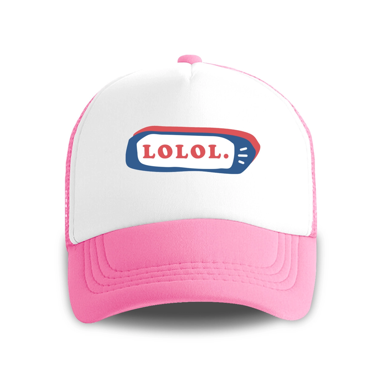 Customizable Pink and White Trucker Cap – Mesh Back Personalized Snapback