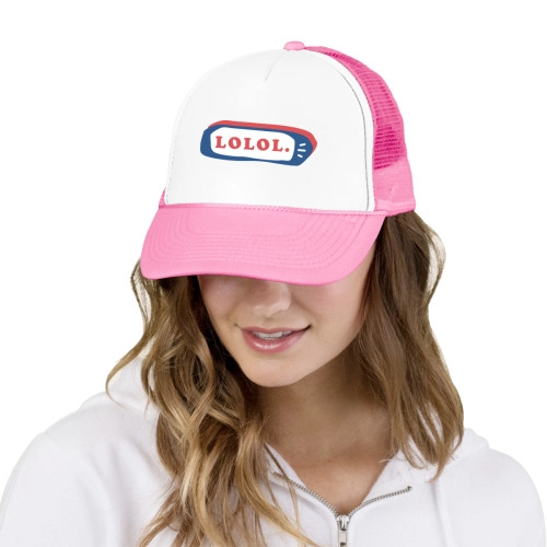 Customizable Pink and White Trucker Cap – Mesh Back Personalized Snapback