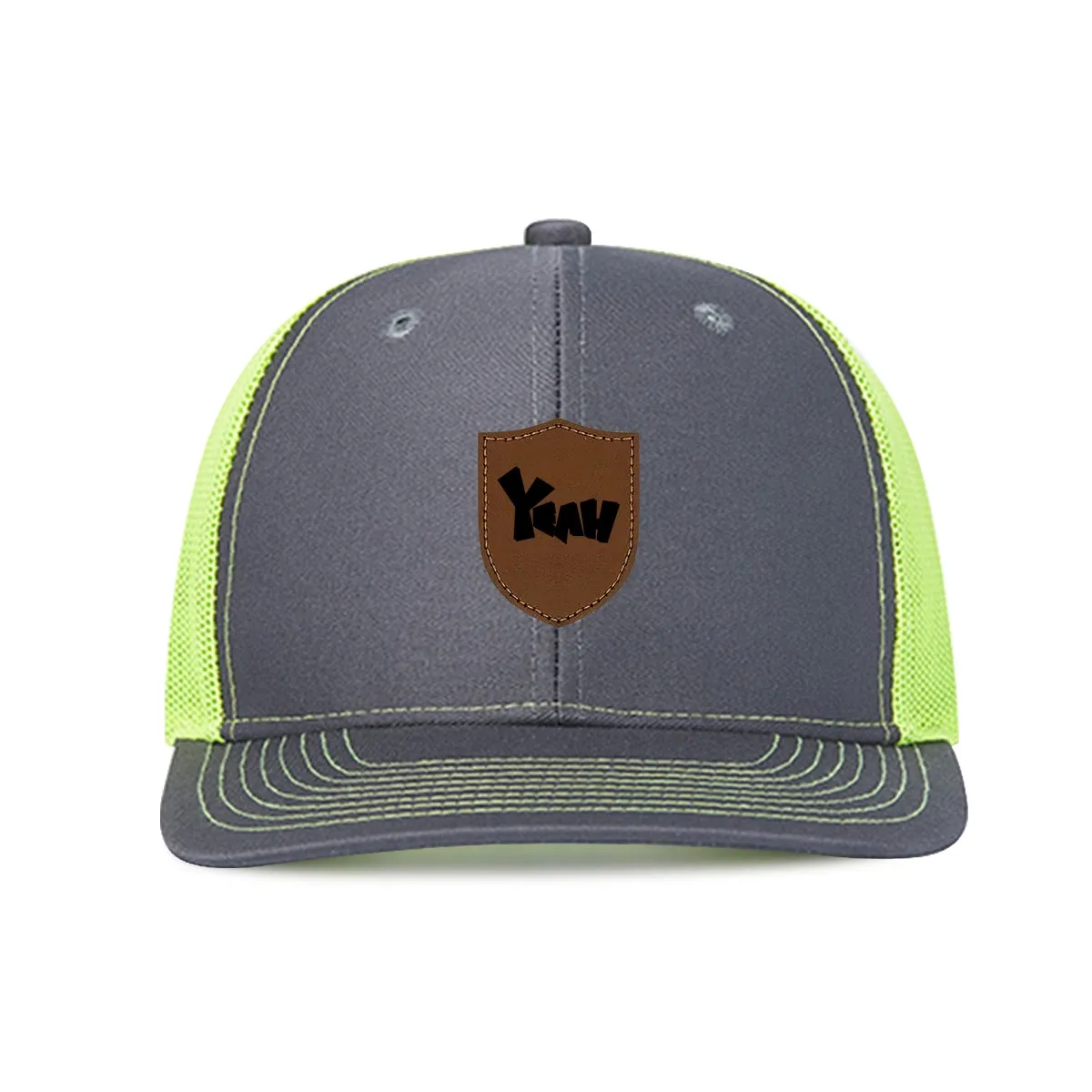 Custom Shield Patch Trucker Cap - Breathable Mesh Outdoor Sun Hat for Personalized Style