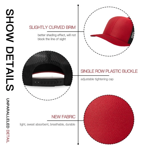 Customizable Outdoor Sun Cap with Mesh Back and Oval Leather Patch - Unique Design Trucker Hat