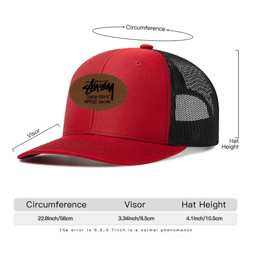 Customizable Outdoor Sun Cap with Mesh Back and Oval Leather Patch - Unique Design Trucker Hat