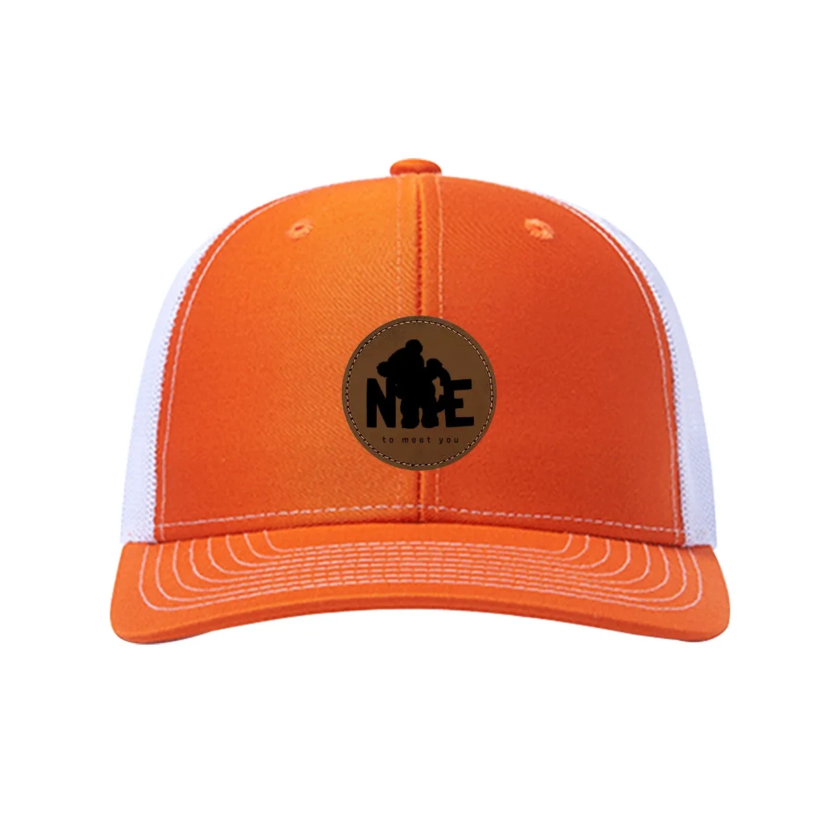 Custom Leather Patch Trucker Cap - Breathable Mesh Outdoor Sun Hat for Personalized Style