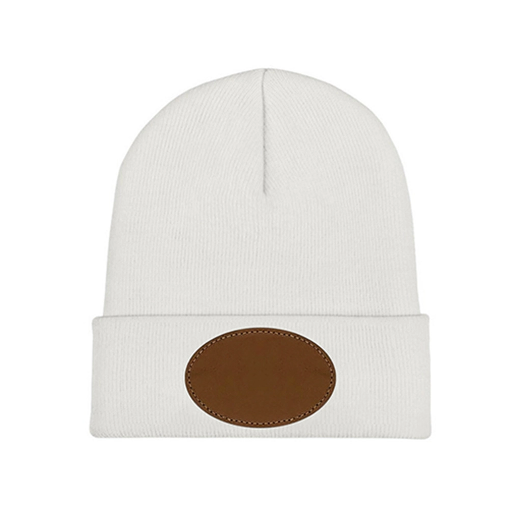 Customized Laser-Engraved Knit Beanie - Unique Oval Design