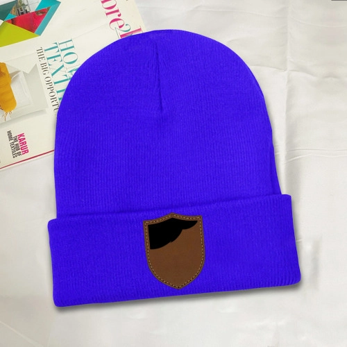 Custom Laser Engraved Shield Knit Beanie: Personalized Winter Headwear