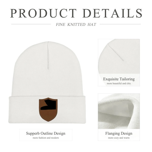 Custom Laser Engraved Shield Knit Beanie: Personalized Winter Headwear