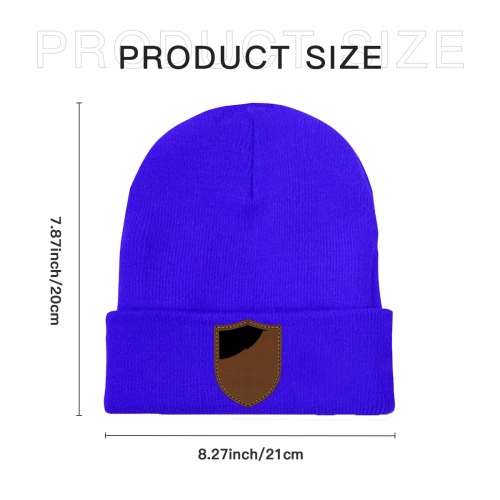 Custom Laser Engraved Shield Knit Beanie: Personalized Winter Headwear