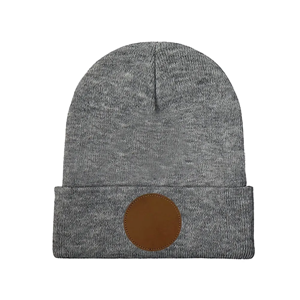 Customized Laser Engraved Knit Beanie - Personalized Circular Design