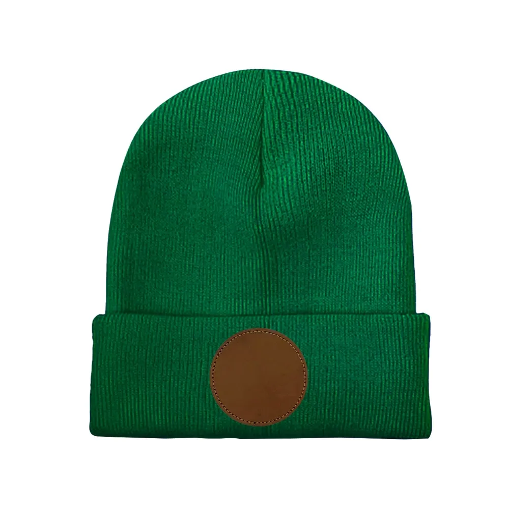 Customized Laser Engraved Knit Beanie - Personalized Circular Design