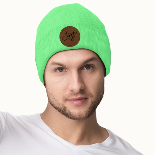 Customized Laser Engraved Knit Beanie - Personalized Circular Design