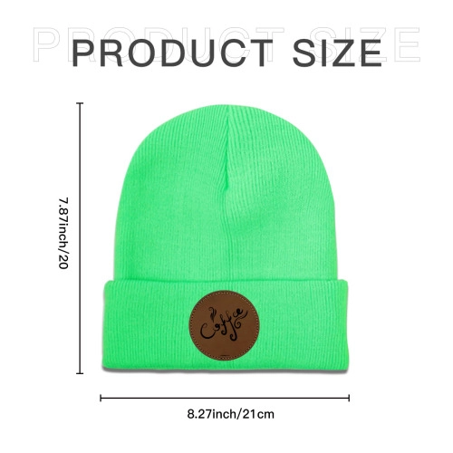 Customized Laser Engraved Knit Beanie - Personalized Circular Design