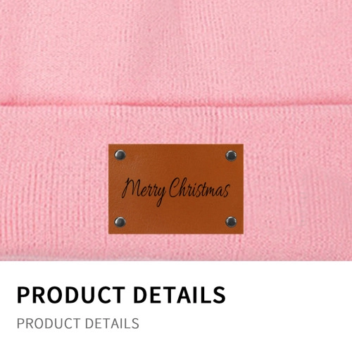 Personalized Knit Beanie with Custom Laser-Engraved Leather Patch - Stylish Winter Accessory for Unique Fashion Statement