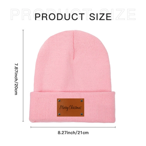 Personalized Knit Beanie with Custom Laser-Engraved Leather Patch - Stylish Winter Accessory for Unique Fashion Statement