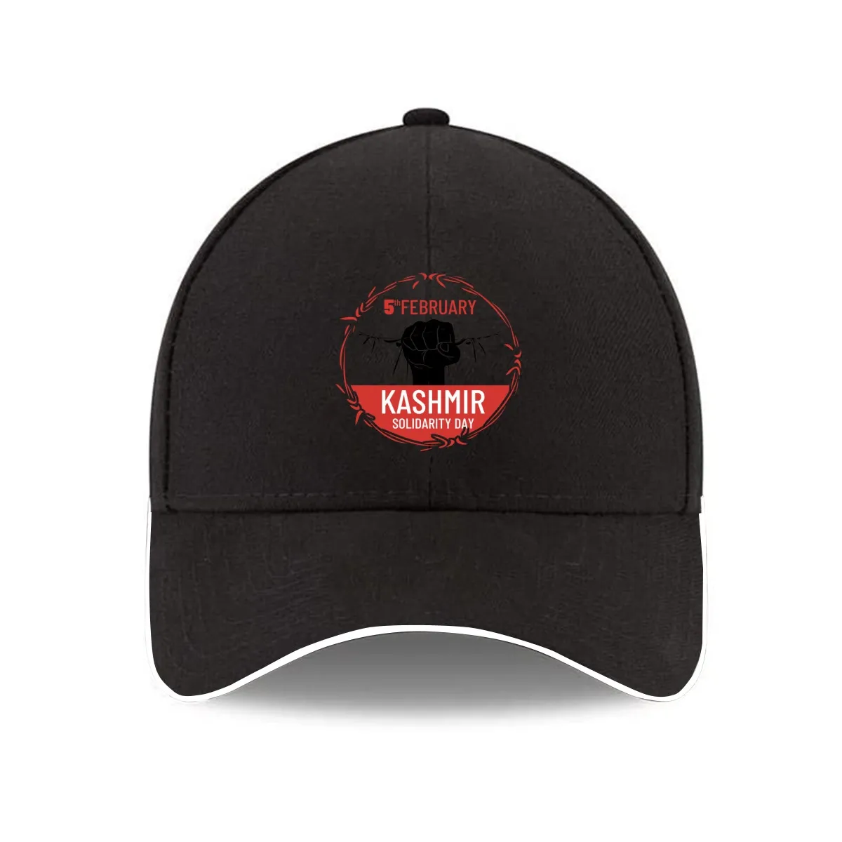 Customizable Black Baseball Cap with Distinctive White Trim for Personalized Style