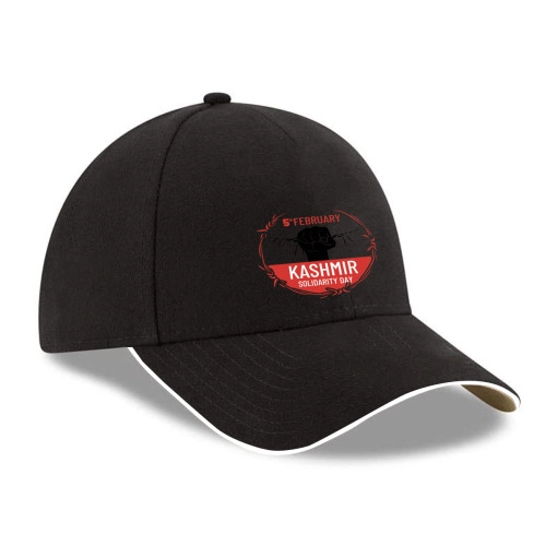 Customizable Black Baseball Cap with Distinctive White Trim for Personalized Style