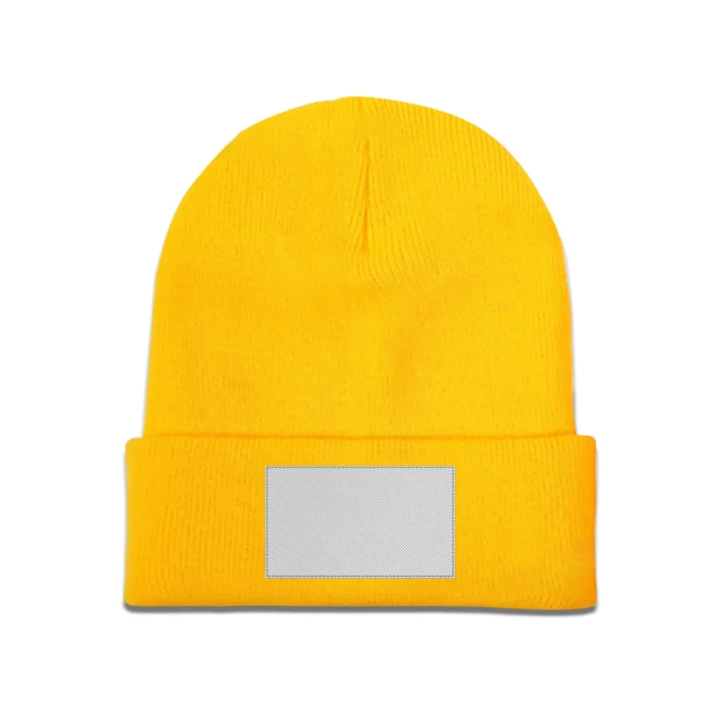 Customizable Red Beanie with Patch – Personalized Knit Hat for Unique Style