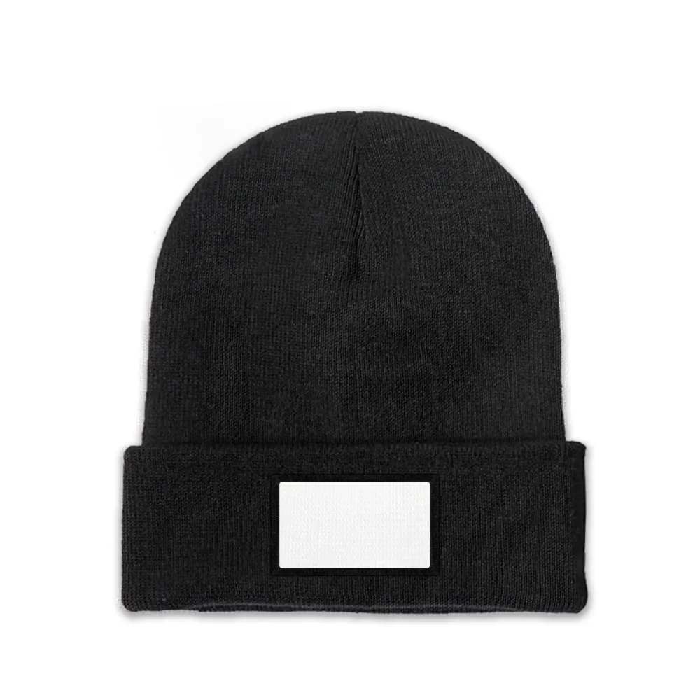 Customizable Black Knit Beanie with Unique Personalized Patch – Unisex Winter Hat for Stylish Warmth and Comfort