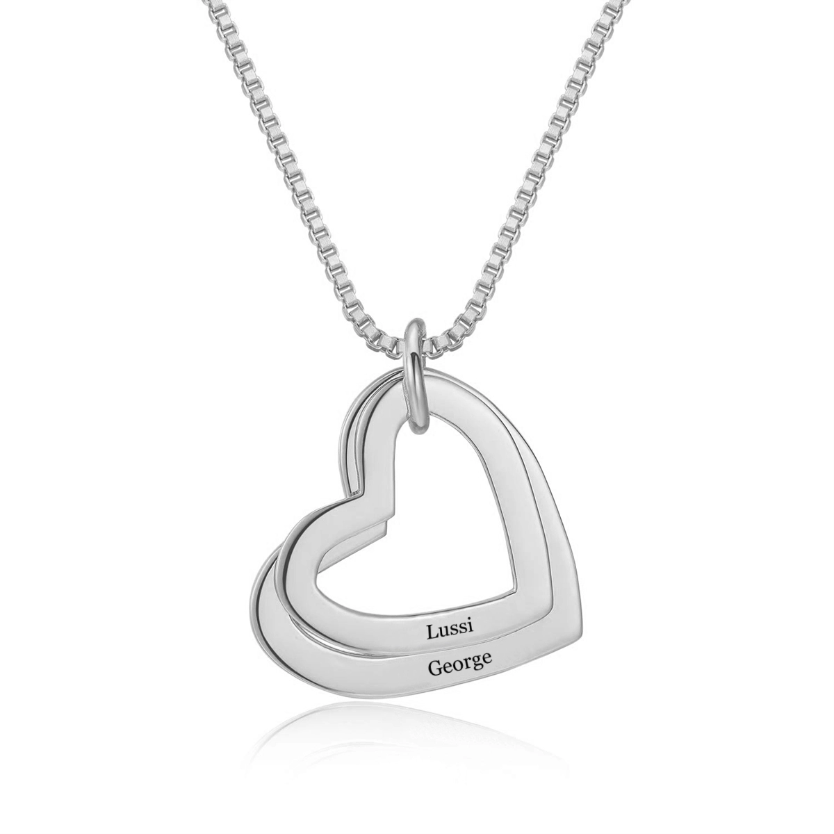 Personalized Heart-Shaped Engraved Necklace - Customizable Sterling Silver Pendant for Women