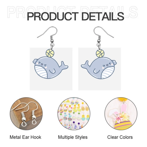 Customizable Acrylic Earrings - Unique Personalized Cutout Designs from Your Photos (Pair)