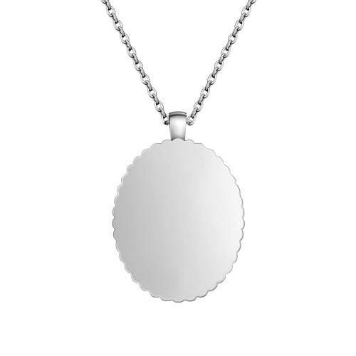 Customized Oval Pendant Necklace with Personalized Image and Crystal Embellishments – Elegant Jewelry for Special Moments